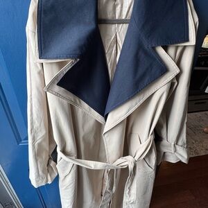 ASOS Navy and Cream Trench Coat